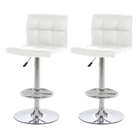 Milla Bar Stool White Faux Leather (Pair)