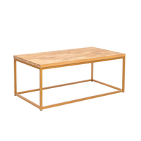 Mirelle Solid Oak Coffee Table (Frame Colour: Gold Frame)
