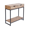Mirelle Solid Oak Console Table (Colour: Black Frame)