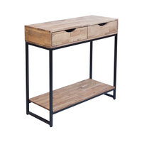 Mirelle Solid Oak Console Table (Colour: Black Frame)