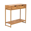 Mirelle Solid Oak Console Table (Colour: Gold Frame)