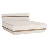 Mode EU Bed Frame White Gloss & Truffle Oak (Bed Size: Double)
