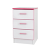 Modern Kiddi Bedside Table Pink 3 Drawer Assembled