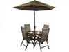 Monaco Round Small Brown Glass Dining Set & Parsaol