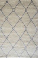 Moroccan Hand-Knotted Wool Rug (Colour: Ivory,  Rug Size: 120 x 170)