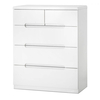 New York 3 + 2 Drawer Chest White High Gloss