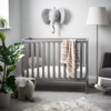 Obaby Bantam Space Saver Cot – Taupe Grey (Add Mattress?: No)