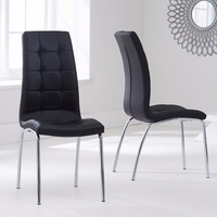 Odessa Glass Dining Table Set with 4 Chairs (Chair Colour: Black)