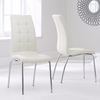 Odessa Glass Dining Table Set with 4 Chairs (Chair Colour: Cream)