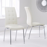 Odessa Glass Dining Table Set with 4 Chairs (Chair Colour: Cream)