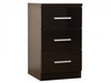 Ohio Black Gloss 3 Drawer Bedside Table