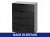 Orient Black High Gloss 4 Drawer Chest