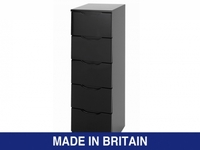 Orient Black High Gloss 5 Drawer Tallboy