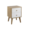 Oslo 2 Drawer Bedside Table White and Oak