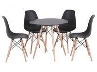 Oslo Black & Natural Round Dining Set