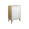 Oslo Tall Chest Of Drawers - oak and white