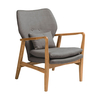 Oslo Wooden Grey Fabric Armchair