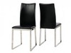 Paris Pair of Black Faux Leather Dining Chairs