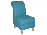 Paris Teal Fabric Deep & Scroll Chair