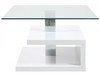 Paris White Gloss Coffee Table with Clear Glass Table Top