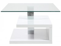 Paris White Gloss Coffee Table with Clear Glass Table Top