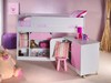 Pluto Pink Cabin Storage Bed with Drawers & Pull Out Desk