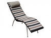 Pod Stripe & Chrome Lounge Chair with Grey Headrest