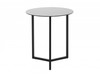 Polar Black Glass Lamp Table with Black Metal Base