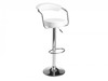 Portal Chrome & White Faux Leather Cushioned Bar Stool