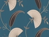 Precious Teal & Chocolate Floral Wallpaper