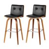 Prime Bar Stool Black Faux Leather Buttoned Back (Pair)