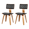 Prime Dining Chairs Black Faux Leather (Pair)