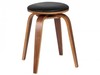 Prime Pair of Black Faux Leather & Wooden Low Stools