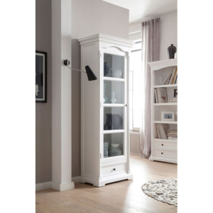 Provence White Painted Glass Cabinet