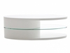 Pull White High Gloss & Clear Glass TV Table