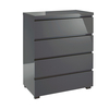 Puro High Gloss 4 Drawer Chest (Colour: Charcoal)