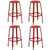 Rainbow Bar Stool Red Metal (Pack of 4)