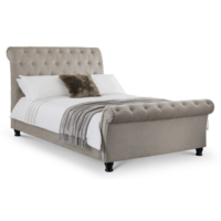Ravello Mink Fabric Sleigh Bed (Bed Size: Double)