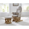 Reclining Glider Chair & Stool - Natural (Cushion Colour: Cream)