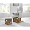 Reclining Glider Chair & Stool - Natural (Cushion Colour: Grey)