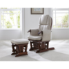 Reclining Glider Chair & Stool - Walnut with Cream Cushions