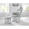 Reclining Glider Chair & Stool - White (Cushion Colour: Grey)