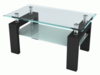 Reno Clear Glass Coffee Table With Black Gloss Legs
