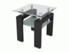 Reno Clear Glass Lamp Table With Black Gloss Legs