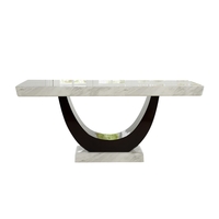 Rivilino Cream & Black Marble Dining Table 6 - 8 Seater