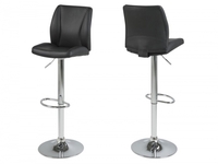 Salbin Set Of 2 Black Faux Leather Bar Stools