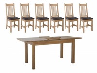 Samuel Solid Oak Extendable Dining Table & 6 Dining Chairs