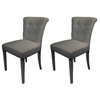 Sandringham Dining Chairs Grey Linen Fabric (Pair)