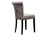 Sandringham Mink Baroque Fabric Pair of Dining Chairs