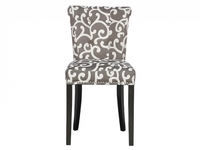 Sandringham Scroll Charcoal Fabric Pair of Dining Chairs